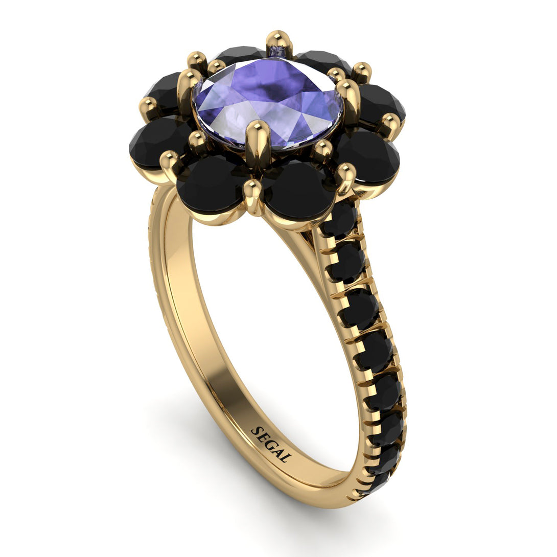 Glamorous Tanzanite Halo Engagement Ring - Amaya No. 207