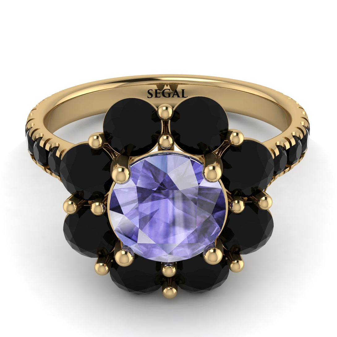 Glamorous Tanzanite Halo Engagement Ring - Amaya No. 207