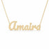 Amaira name necklace in solid 14K Yellow Gold, handmade in Los Angeles