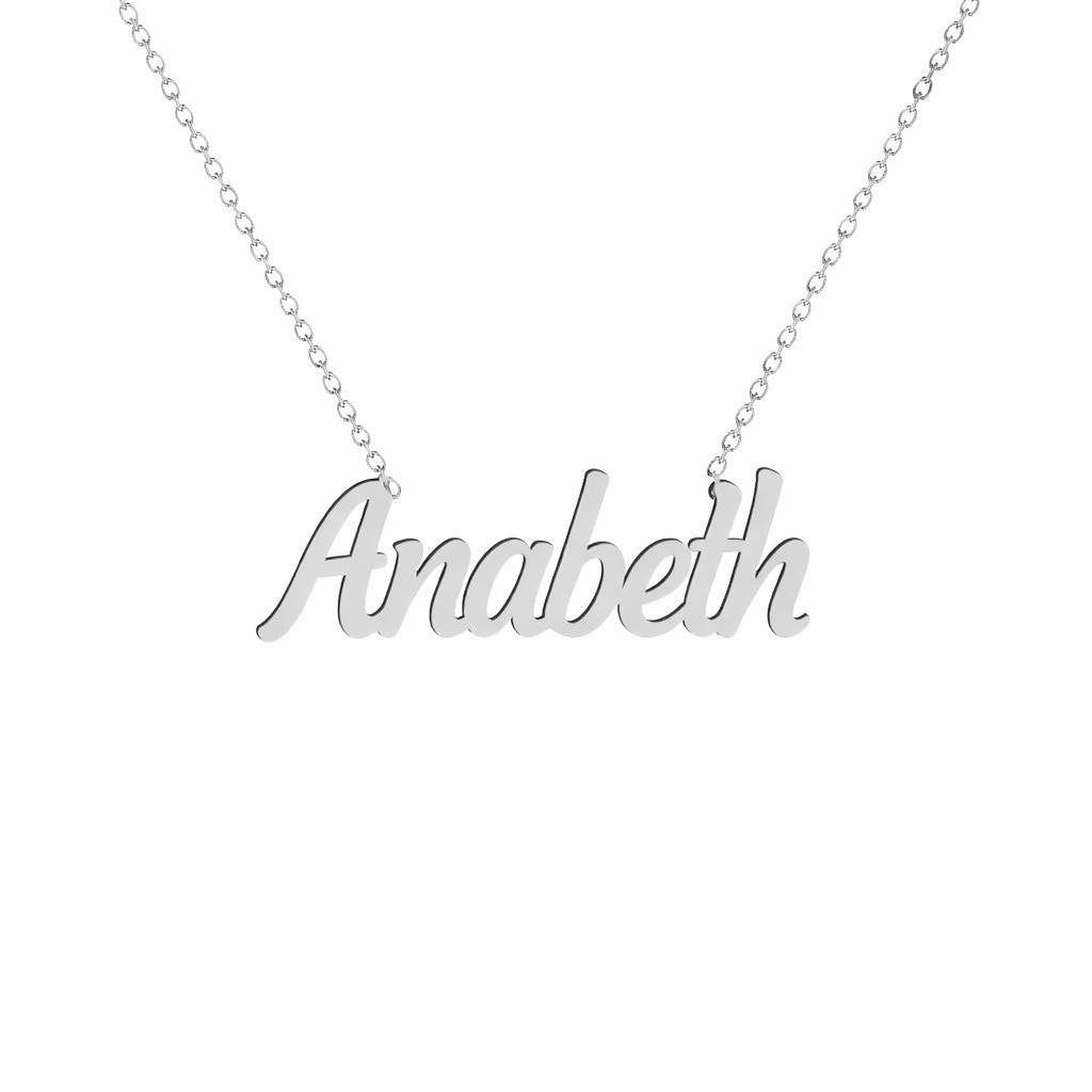 Gold Name Necklace – Anabeth | 14K Solid Gold