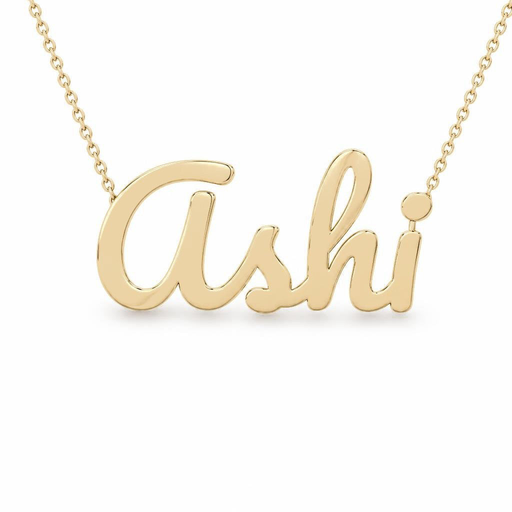 Gold Name Necklace – Ashi | 14K Solid Gold