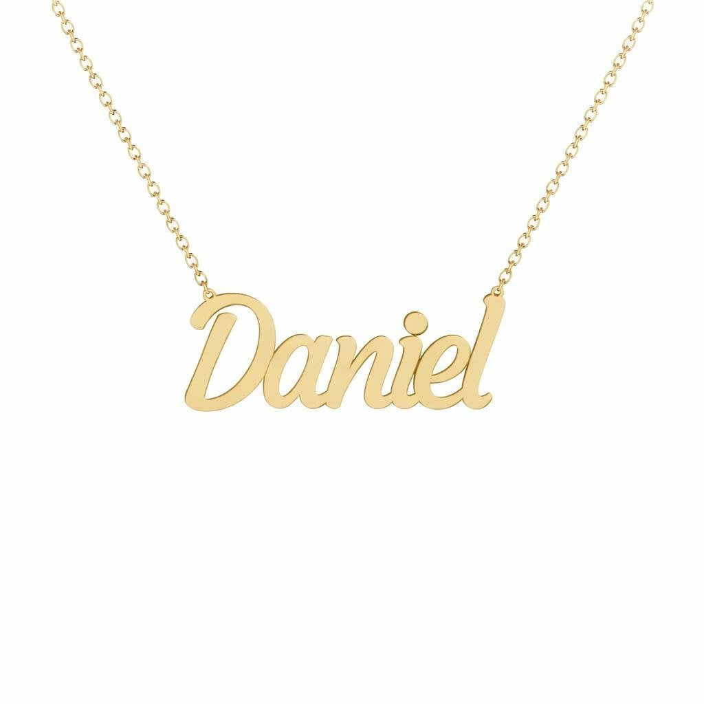 Gold Name Necklace – Daniel | 14K Solid Gold