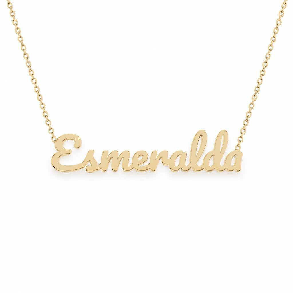 Gold Name Necklace – Esmeralda | 14K Solid Gold