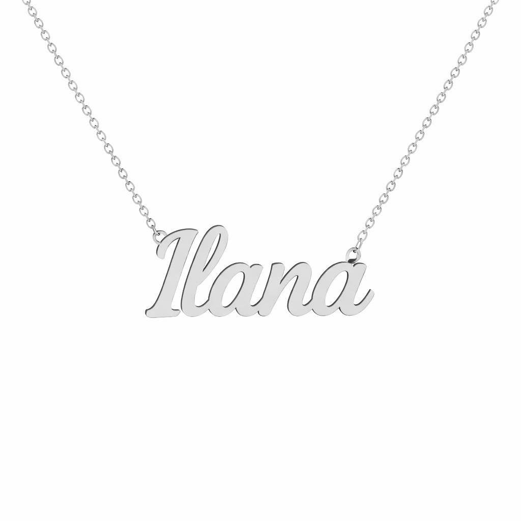 Gold Name Necklace – Ilana | 14K Solid Gold
