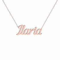 Ilaria name necklace in solid 14K Rose Gold, handmade in Los Angeles