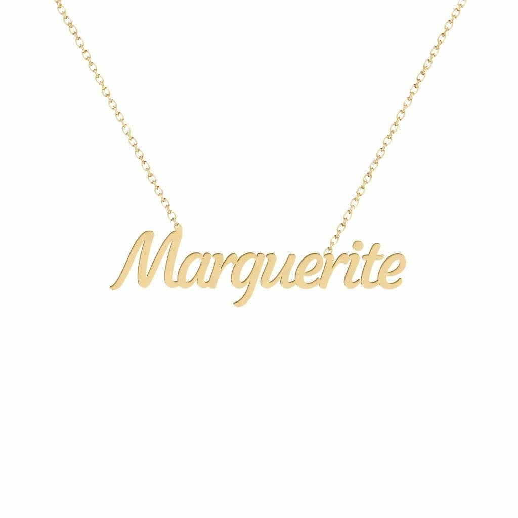 Gold Name Necklace – Marguerite | 14K Solid Gold