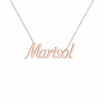 Marisol name necklace in solid 14K Rose Gold, handmade in Los Angeles