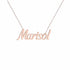 Marisol name necklace in solid 14K Rose Gold, handmade in Los Angeles
