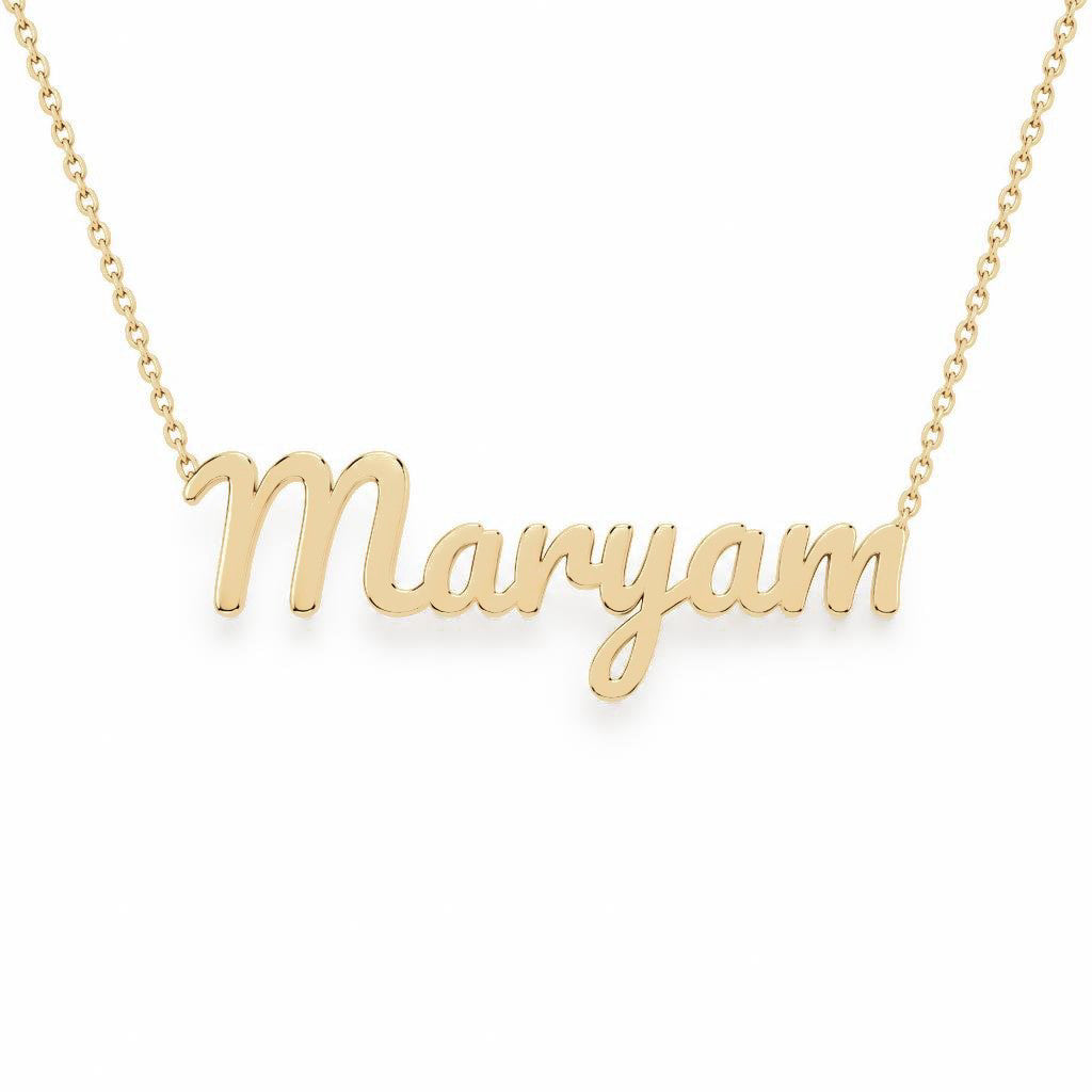 Gold Name Necklace – Maryam | 14K Solid Gold