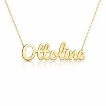 Ottoline name necklace in solid 14K Yellow Gold, handmade in Los Angeles
