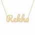 Gold Name Necklace – Rekha | 14K Solid Gold