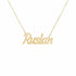 Ruslan name necklace in solid 14K Yellow Gold, handmade in Los Angeles