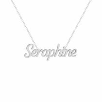 Seraphine name necklace in solid 14K White Gold, handmade in Los Angeles
