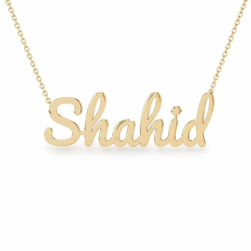 Gold Name Necklace – Shahid | 14K Solid Gold