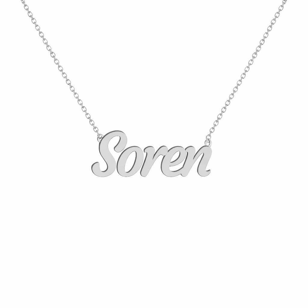 Gold Name Necklace – Soren | 14K Solid Gold