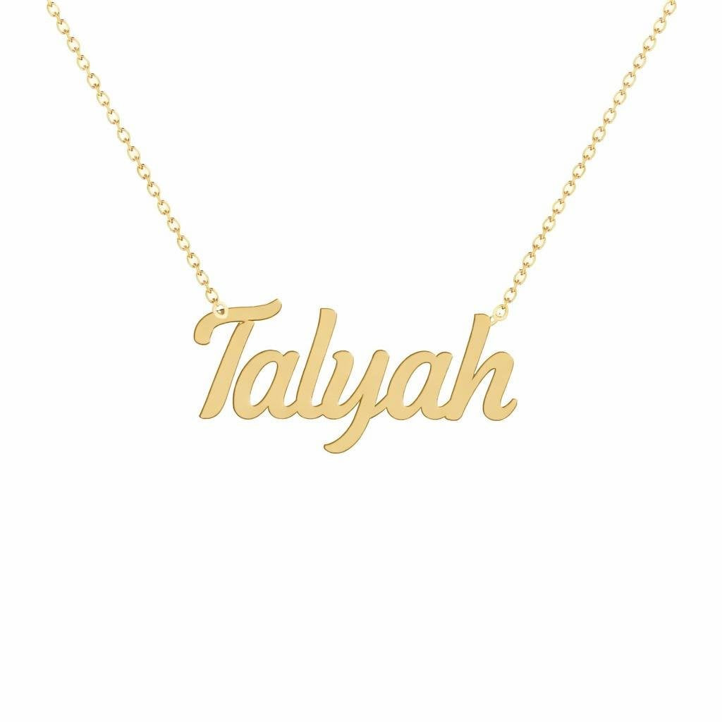 Gold Name Necklace – Talyah | 14K Solid Gold