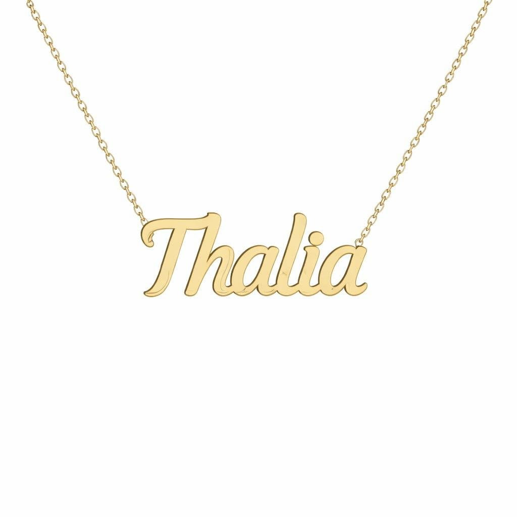 Gold Name Necklace – Thalia | 14K Solid Gold