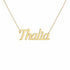 Thalia name necklace in solid 14K Rose Gold, handmade in Los Angeles