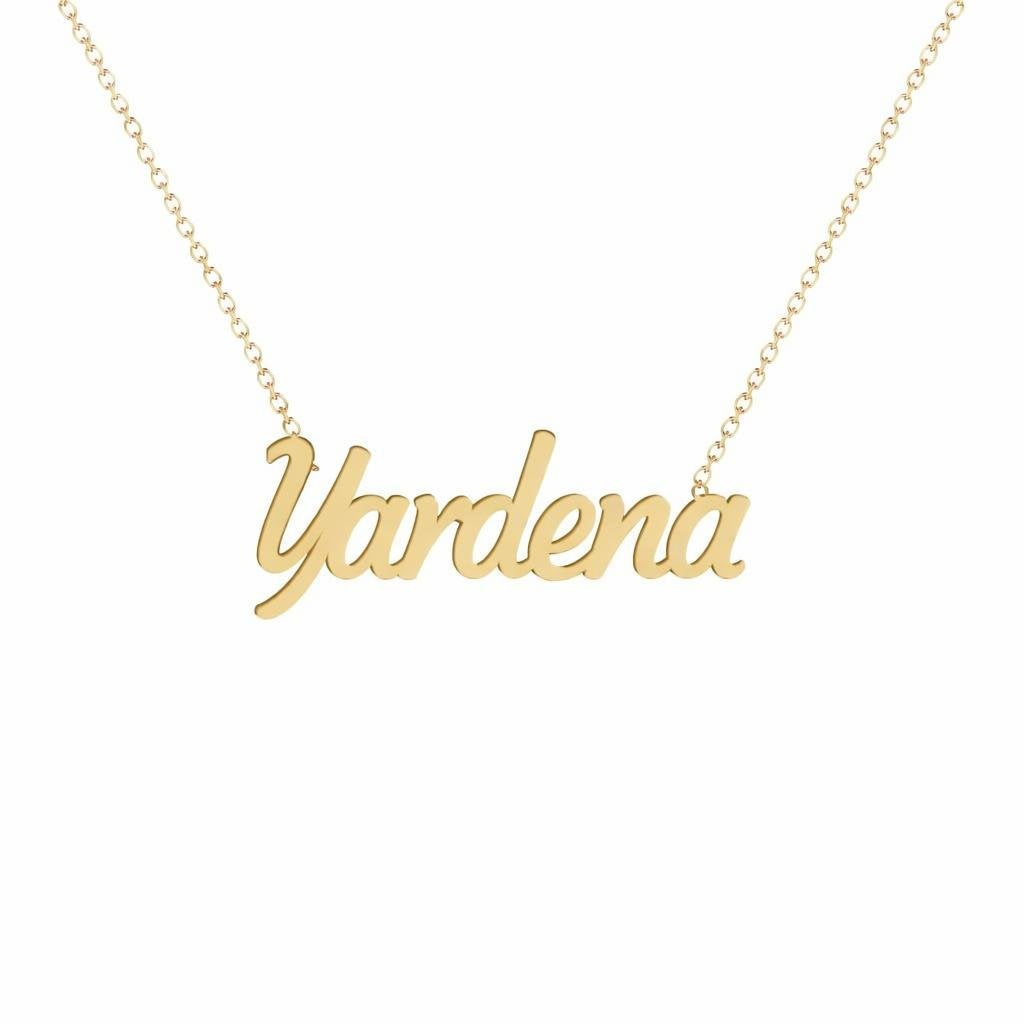 Gold Name Necklace – Yardena | 14K Solid Gold
