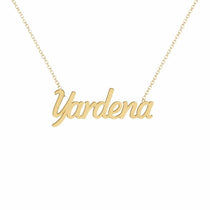 Yardena name necklace in solid 14K Yellow Gold, handmade in Los Angeles