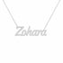 Zohara name necklace in solid 14K White Gold, handmade in Los Angeles
