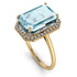 Halo Emerald Cut Aquamarine Ring With Hidden Diamonds - Rowan No. 401