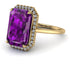 Halo Emerald Cut Amethyst Engagement Ring - Izabella No. 301