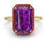 Halo Emerald Cut Amethyst Engagement Ring - Izabella No. 310 image 2