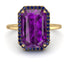 Halo Emerald Cut Amethyst Engagement Ring - Izabella No. 313 image 3
