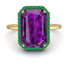 Halo Emerald Cut Amethyst Engagement Ring - Izabella No. 304 image 2