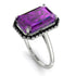 Halo Emerald Cut Amethyst Engagement Ring - Izabella No. 309 image 1