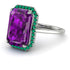 Halo Emerald Cut Amethyst Engagement Ring - Izabella No. 306
