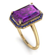Halo Emerald Cut Amethyst Engagement Ring - Izabella No. 313 image 1