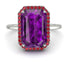 Halo Emerald Cut Amethyst Engagement Ring - Izabella No. 312