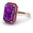 Halo Emerald Cut Amethyst Engagement Ring - Izabella No. 311 image 3