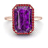 Halo Emerald Cut Amethyst Engagement Ring - Izabella No. 311 image 2