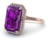 Halo Emerald Cut Amethyst Engagement Ring - Izabella No. 302