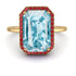Halo Emerald Cut Aquamarine Engagement Ring - Izabella No. 410 image 2