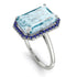 Halo Emerald Cut Aquamarine Engagement Ring - Izabella No. 415