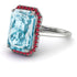 Halo Emerald Cut Aquamarine Engagement Ring - Izabella No. 412