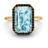 Halo Emerald Cut Aquamarine Engagement Ring - Izabella No. 407 image 2
