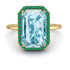 Halo Emerald Cut Aquamarine Engagement Ring - Izabella No. 404 image 2