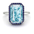 Halo Emerald Cut Aquamarine Engagement Ring - Izabella No. 415 image 2