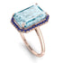 Halo Emerald Cut Aquamarine Engagement Ring - Izabella No. 414