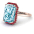Halo Emerald Cut Aquamarine Engagement Ring - Izabella No. 411