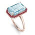 Halo Emerald Cut Aquamarine Engagement Ring - Izabella No. 411
