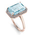 Halo Emerald Cut Aquamarine Engagement Ring - Izabella No. 402