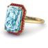 Halo Emerald Cut Aquamarine Engagement Ring - Izabella No. 410