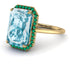 Halo Emerald Cut Aquamarine Engagement Ring - Izabella No. 404