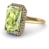 Halo Emerald Cut Peridot Engagement Ring - Izabella No. 701 image 3